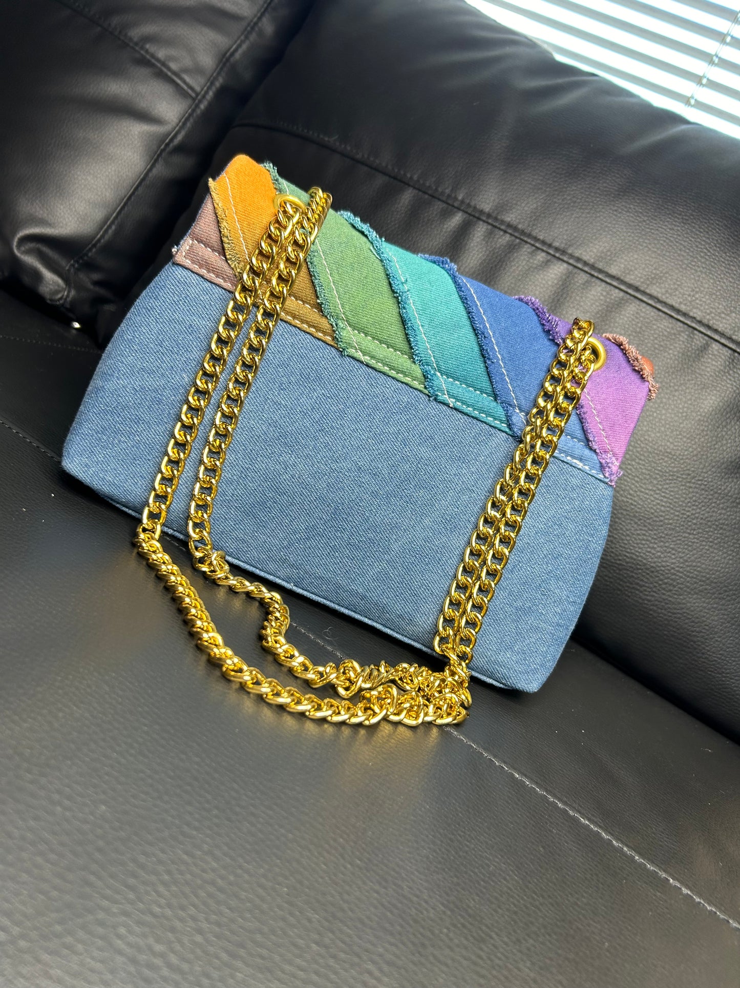 Jean rainbow bag ( No logo, No name brand)