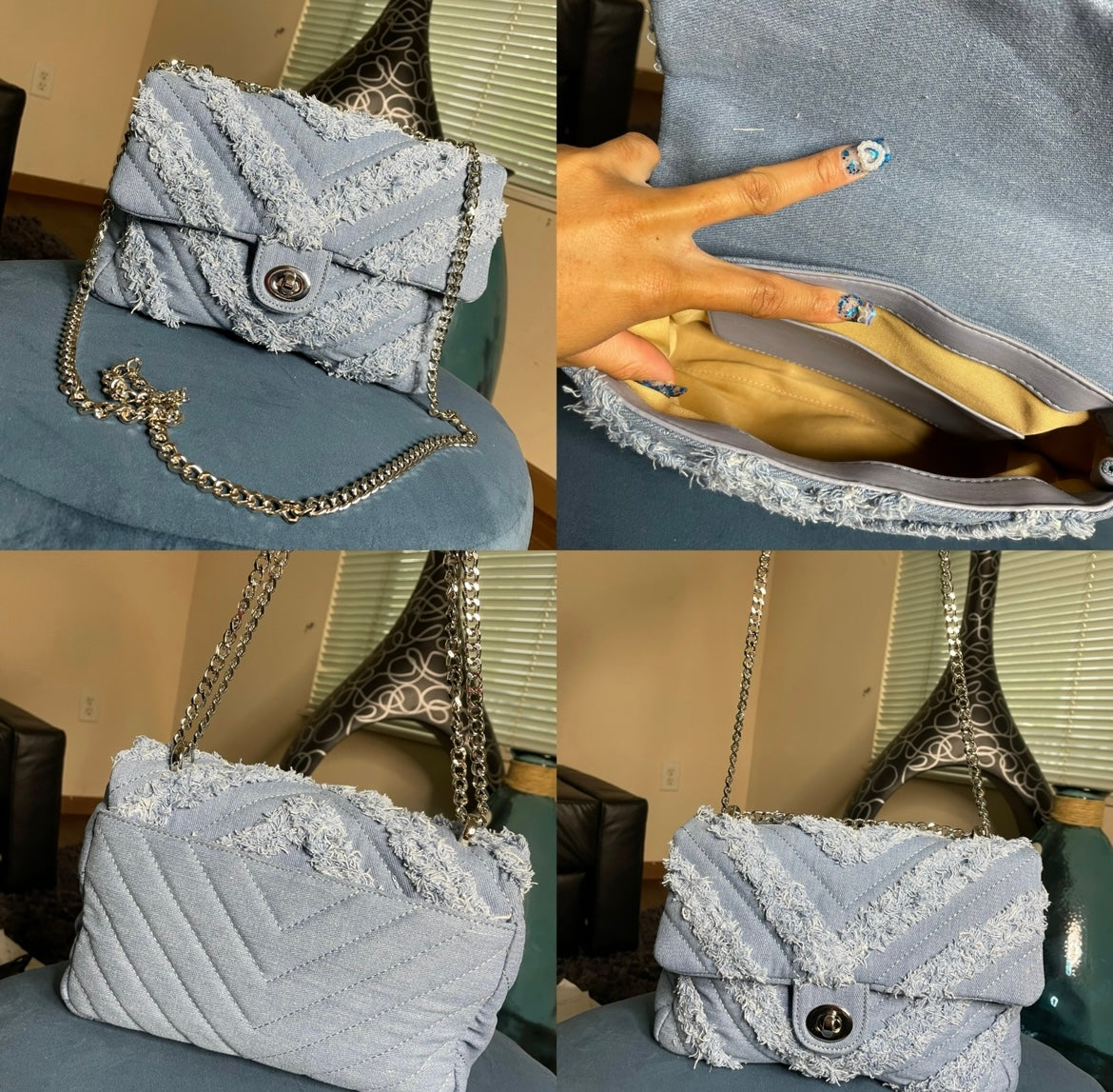 Fuzzy Jean Bag